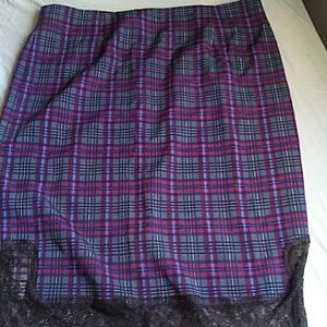Plaid lace skirt